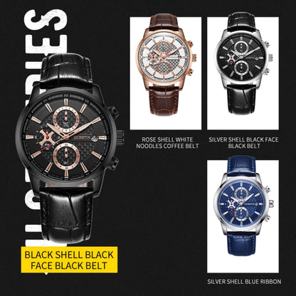Multifunctional Quartz Waterproof Men Leather Watch, OCHSTIN 6085B