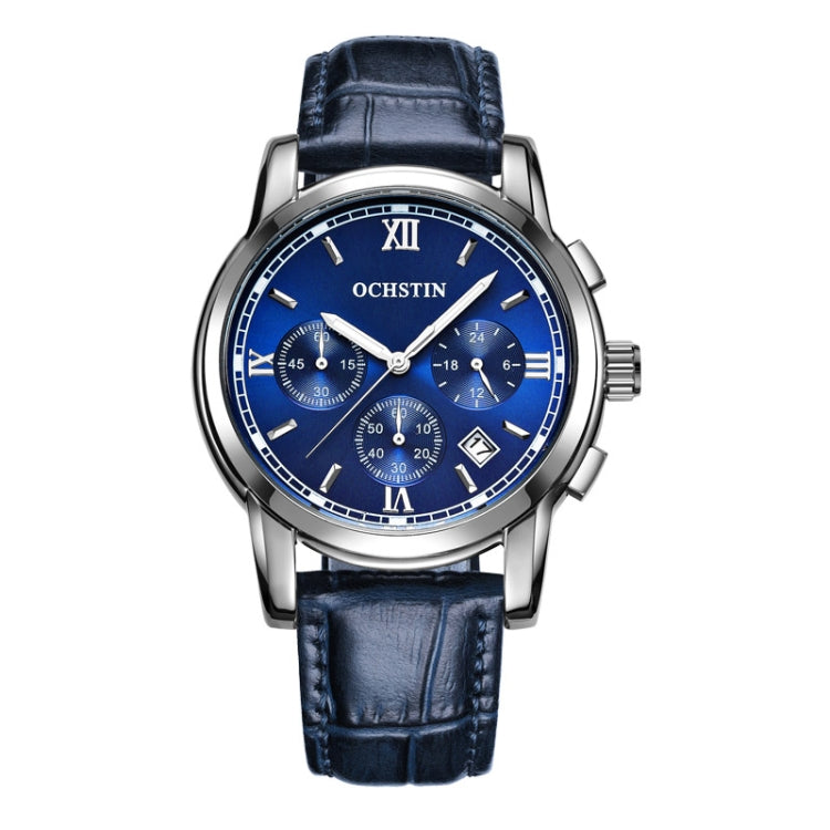 Multifunctional Quartz Waterproof Luminous Men Leather Watch, OCHSTIN 6097B