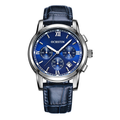 Multifunctional Quartz Waterproof Luminous Men Leather Watch, OCHSTIN 6097B