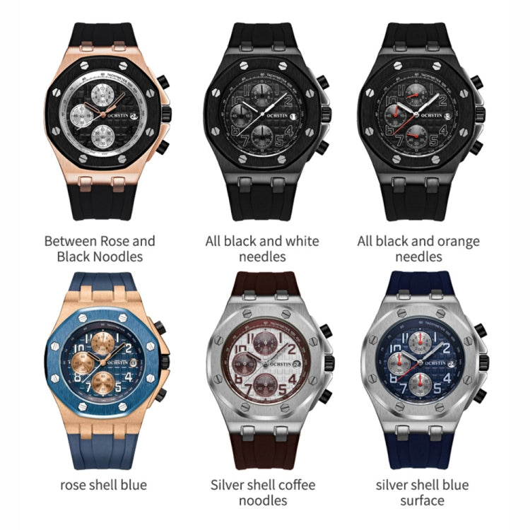 Multifunctional Quartz Waterproof TPU Strap Men Watch, OCHSTIN 6100A