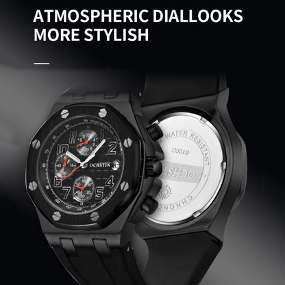 Multifunctional Quartz Waterproof TPU Strap Men Watch, OCHSTIN 6100A