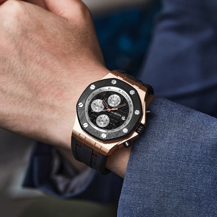 Multifunctional Quartz Waterproof TPU Strap Men Watch, OCHSTIN 6100A