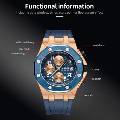 Multifunctional Quartz Waterproof TPU Strap Men Watch, OCHSTIN 6100A