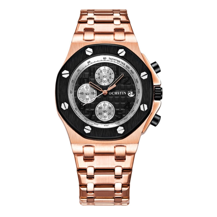 Multifunctional Quartz Waterproof Luminous Steel Strap Men Watch, OCHSTIN 6100D