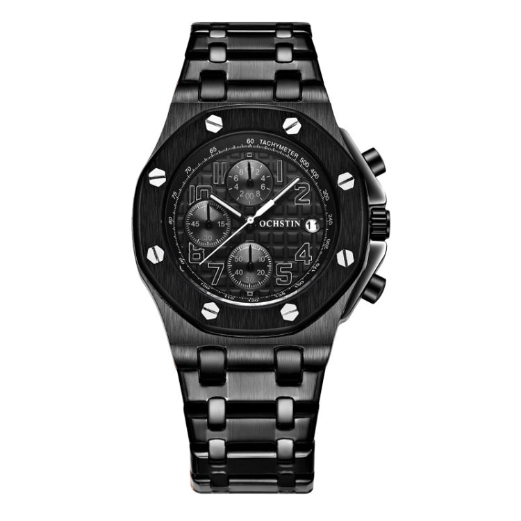 Multifunctional Quartz Waterproof Luminous Steel Strap Men Watch, OCHSTIN 6100D