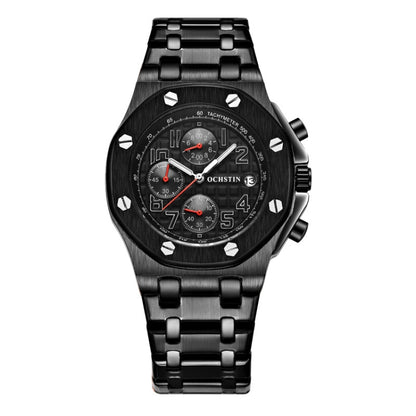 Multifunctional Quartz Waterproof Luminous Steel Strap Men Watch, OCHSTIN 6100D