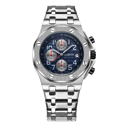 Multifunctional Quartz Waterproof Luminous Steel Strap Men Watch, OCHSTIN 6100D