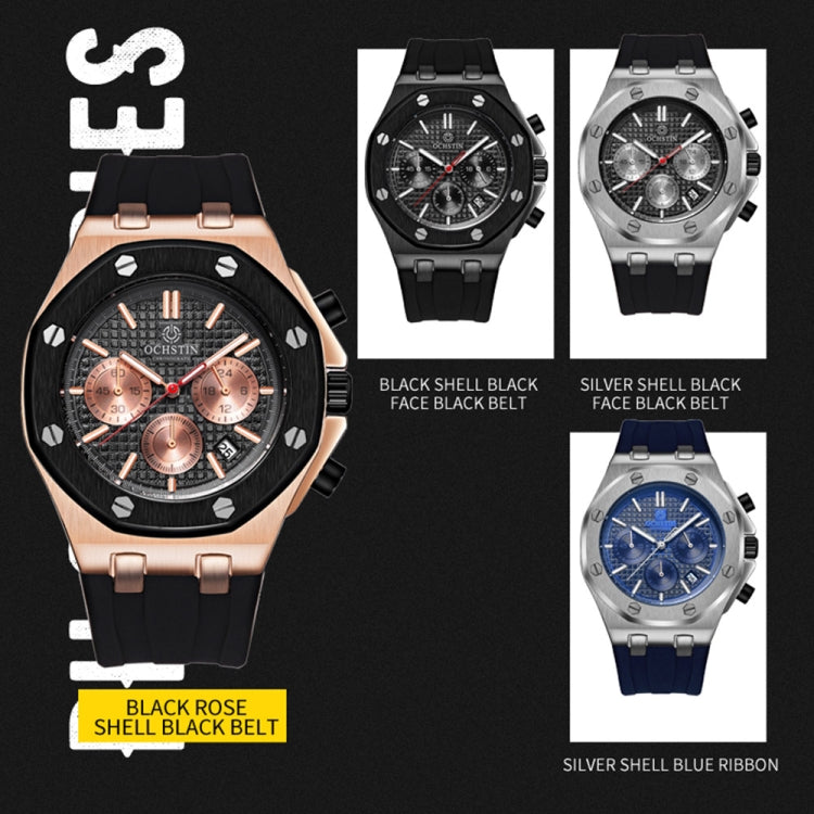 Multifunctional Quartz Waterproof TPU Strap Men Watch, OCHSTIN 6100E
