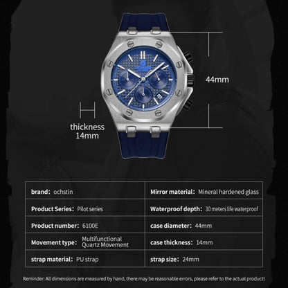 Multifunctional Quartz Waterproof TPU Strap Men Watch, OCHSTIN 6100E