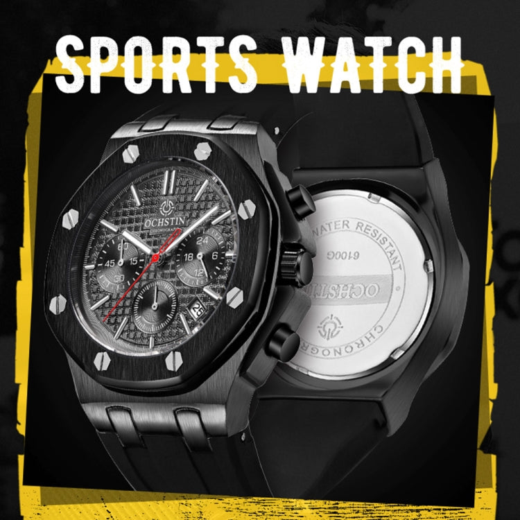 Multifunctional Quartz Waterproof TPU Strap Men Watch, OCHSTIN 6100E