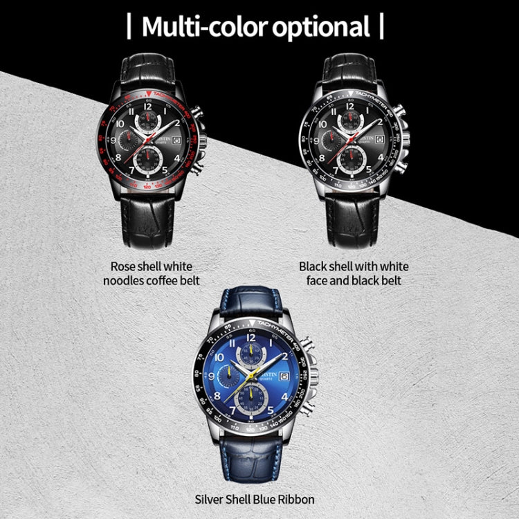 Multifunctional Quartz Waterproof Luminous Men Leather Watch, OCHSTIN 6112B