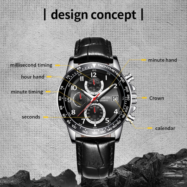 Multifunctional Quartz Waterproof Luminous Men Leather Watch, OCHSTIN 6112B