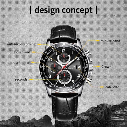 Multifunctional Quartz Waterproof Luminous Men Leather Watch, OCHSTIN 6112B