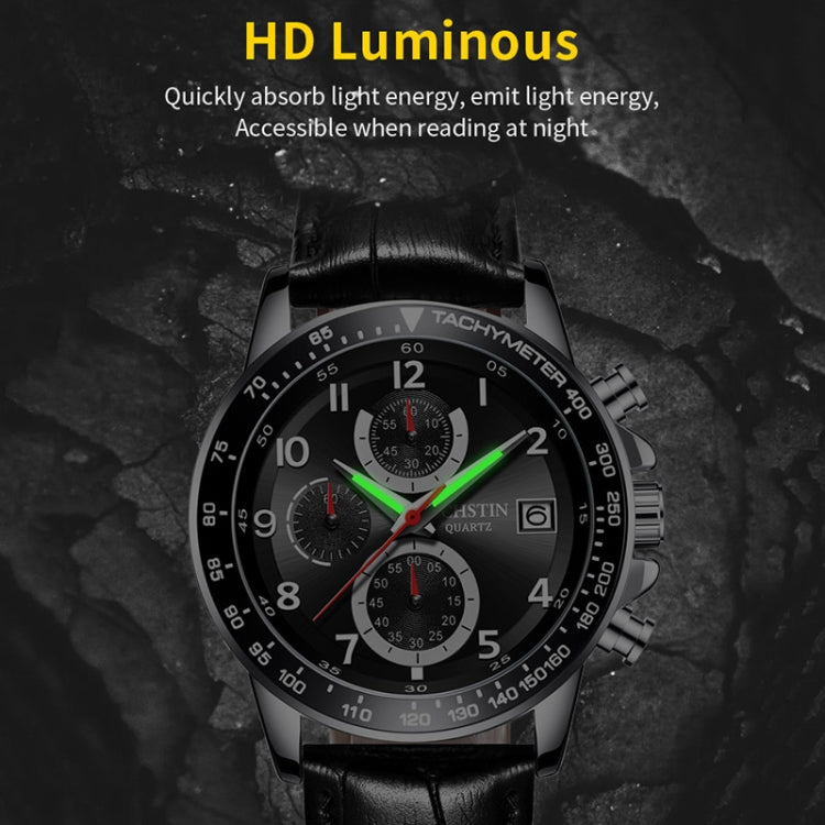 Multifunctional Quartz Waterproof Luminous Men Leather Watch, OCHSTIN 6112B