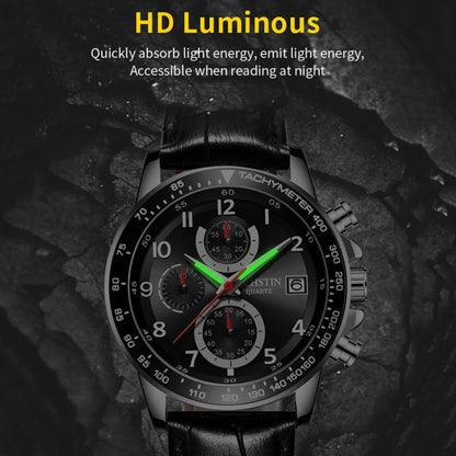 Multifunctional Quartz Waterproof Luminous Men Leather Watch, OCHSTIN 6112B