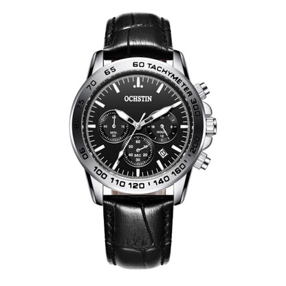 Multifunctional Quartz Waterproof Men Leather Watch, OCHSTIN 6117C