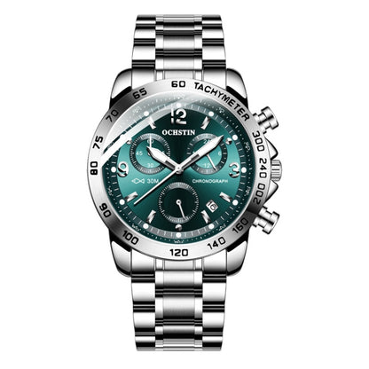Multifunctional Quartz Waterproof Luminous Steel Strap Men Watch, OCHSTIN 6123B