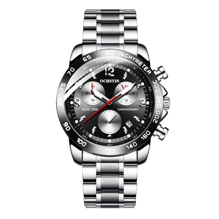 Multifunctional Quartz Waterproof Luminous Steel Strap Men Watch, OCHSTIN 6123B