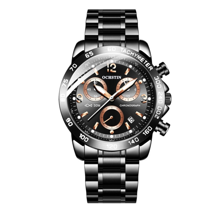 Multifunctional Quartz Waterproof Luminous Steel Strap Men Watch, OCHSTIN 6123B