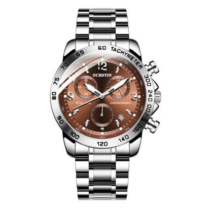 Multifunctional Quartz Waterproof Luminous Steel Strap Men Watch, OCHSTIN 6123B