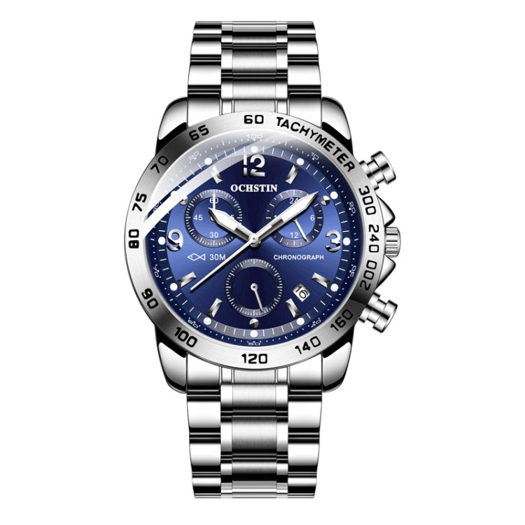 Multifunctional Quartz Waterproof Luminous Steel Strap Men Watch, OCHSTIN 6123B