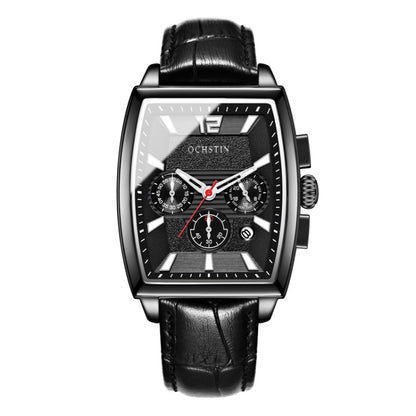 Multifunctional Quartz Waterproof Luminous Men Leather Watch, OCHSTIN 6133A