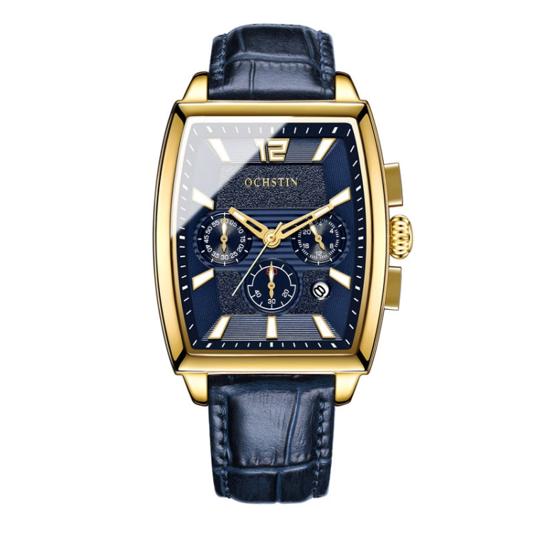 Multifunctional Quartz Waterproof Luminous Men Leather Watch, OCHSTIN 6133A