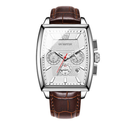 Multifunctional Quartz Waterproof Luminous Men Leather Watch, OCHSTIN 6133A