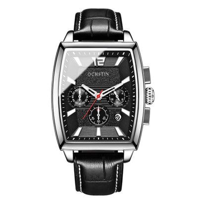 Multifunctional Quartz Waterproof Luminous Men Leather Watch, OCHSTIN 6133A