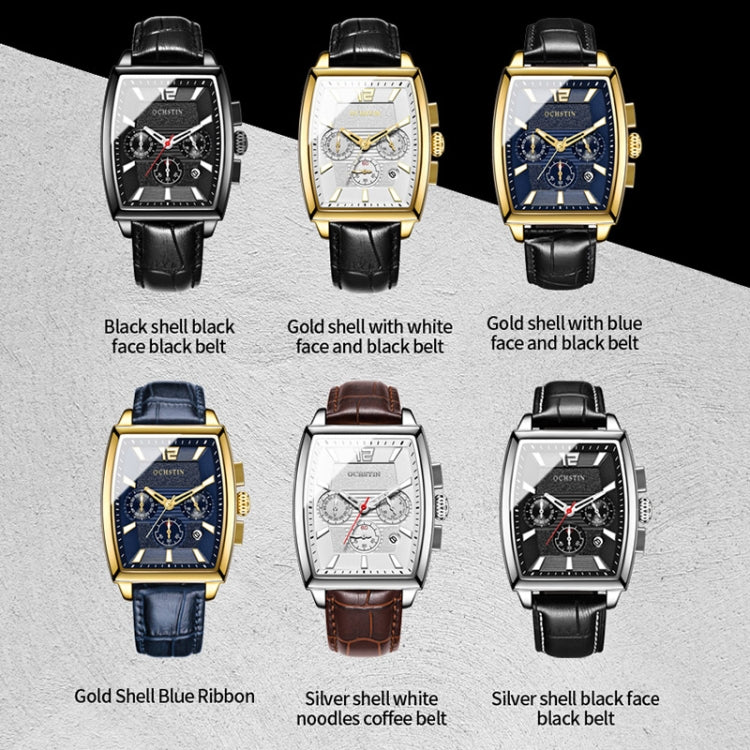 Multifunctional Quartz Waterproof Luminous Men Leather Watch, OCHSTIN 6133A