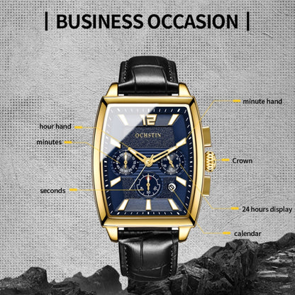 Multifunctional Quartz Waterproof Luminous Men Leather Watch, OCHSTIN 6133A