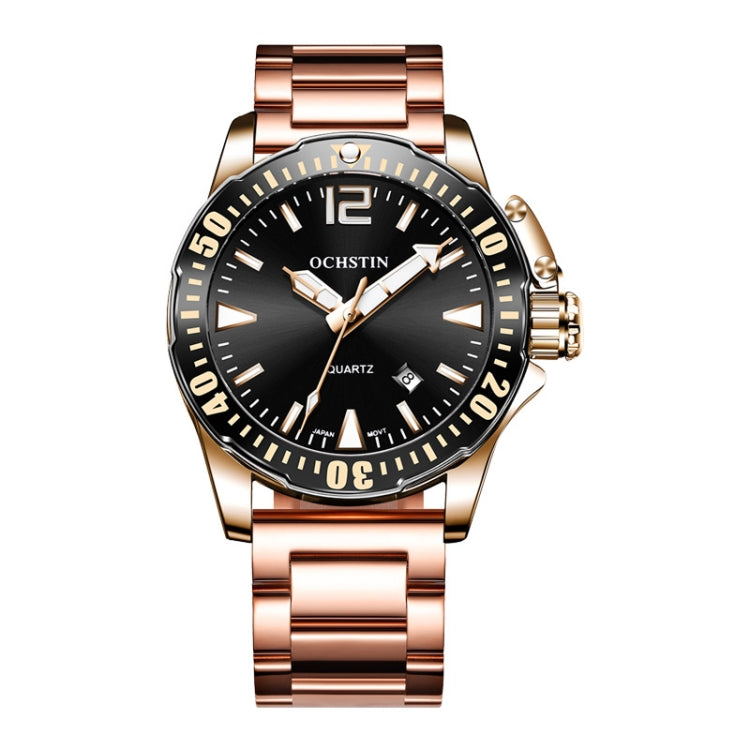 Multifunctional Quartz Waterproof Luminous Steel Strap Men Watch, OCHSTIN 7002B