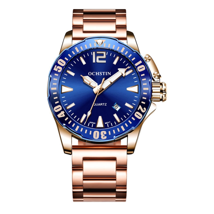 Multifunctional Quartz Waterproof Luminous Steel Strap Men Watch, OCHSTIN 7002B