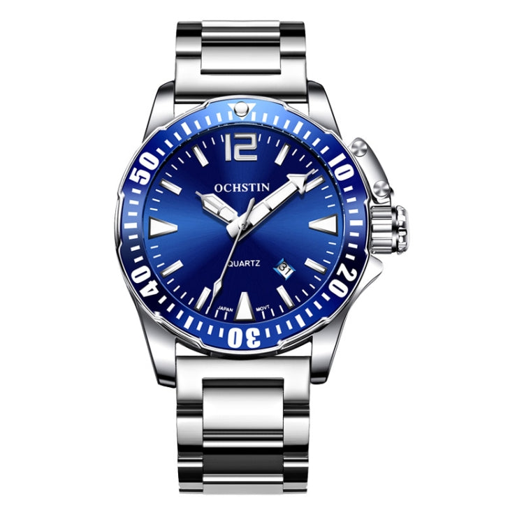 Multifunctional Quartz Waterproof Luminous Steel Strap Men Watch, OCHSTIN 7002B