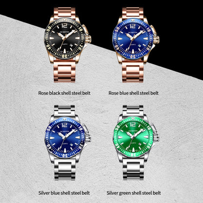 Multifunctional Quartz Waterproof Luminous Steel Strap Men Watch, OCHSTIN 7002B