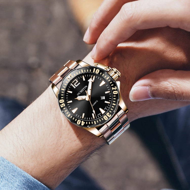 Multifunctional Quartz Waterproof Luminous Steel Strap Men Watch, OCHSTIN 7002B