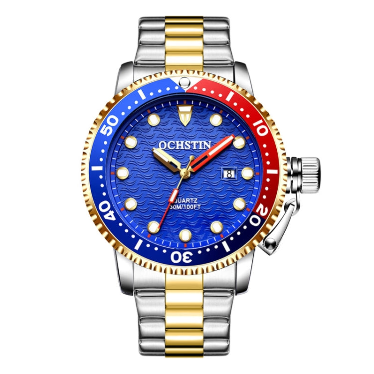 Multifunctional Quartz Waterproof Luminous Steel Strap Men Watch, OCHSTIN 7003A