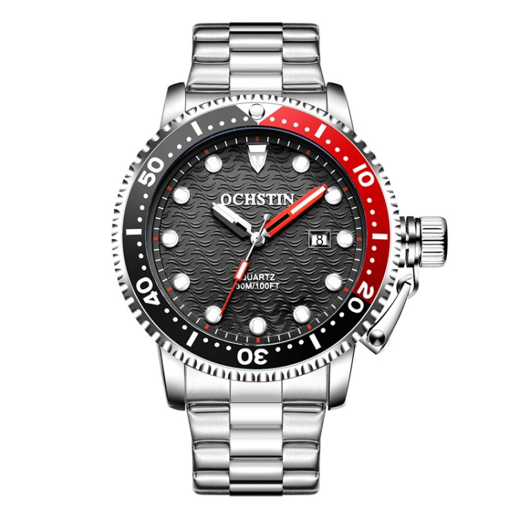 Multifunctional Quartz Waterproof Luminous Steel Strap Men Watch, OCHSTIN 7003A