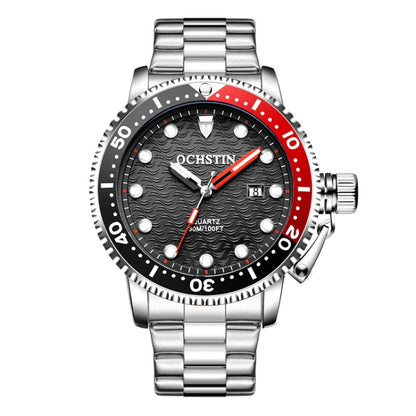Multifunctional Quartz Waterproof Luminous Steel Strap Men Watch, OCHSTIN 7003A
