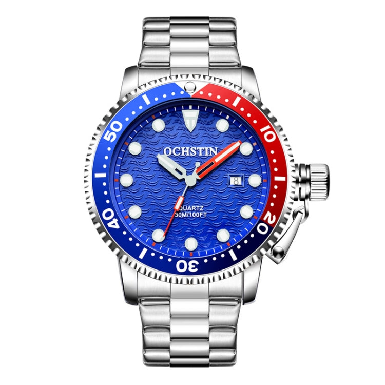 Multifunctional Quartz Waterproof Luminous Steel Strap Men Watch, OCHSTIN 7003A