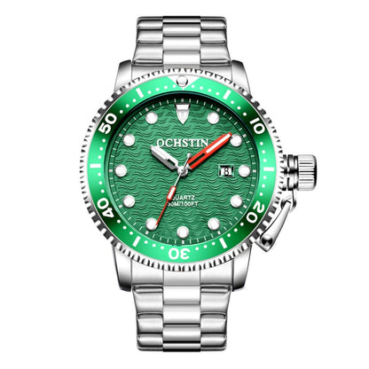 Multifunctional Quartz Waterproof Luminous Steel Strap Men Watch, OCHSTIN 7003A