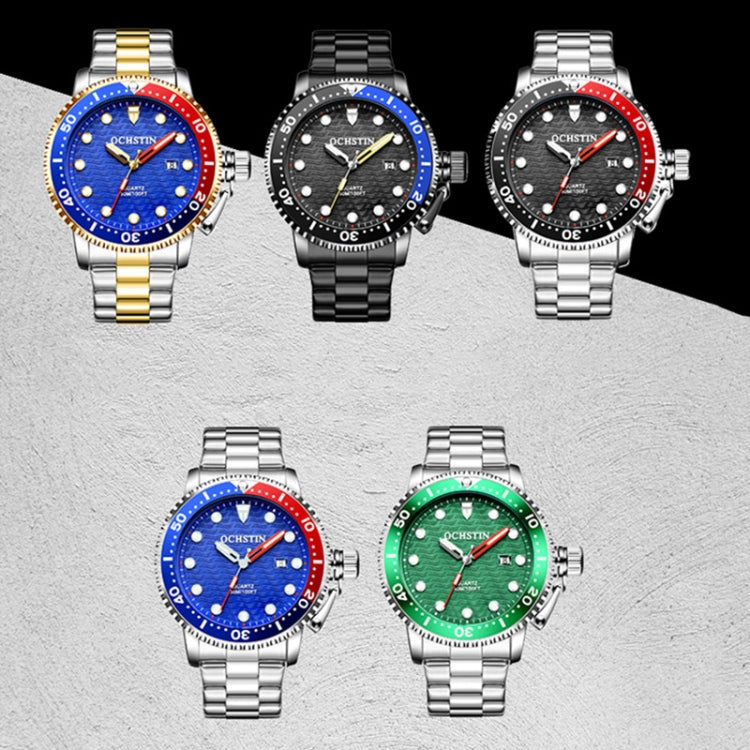 Multifunctional Quartz Waterproof Luminous Steel Strap Men Watch, OCHSTIN 7003A