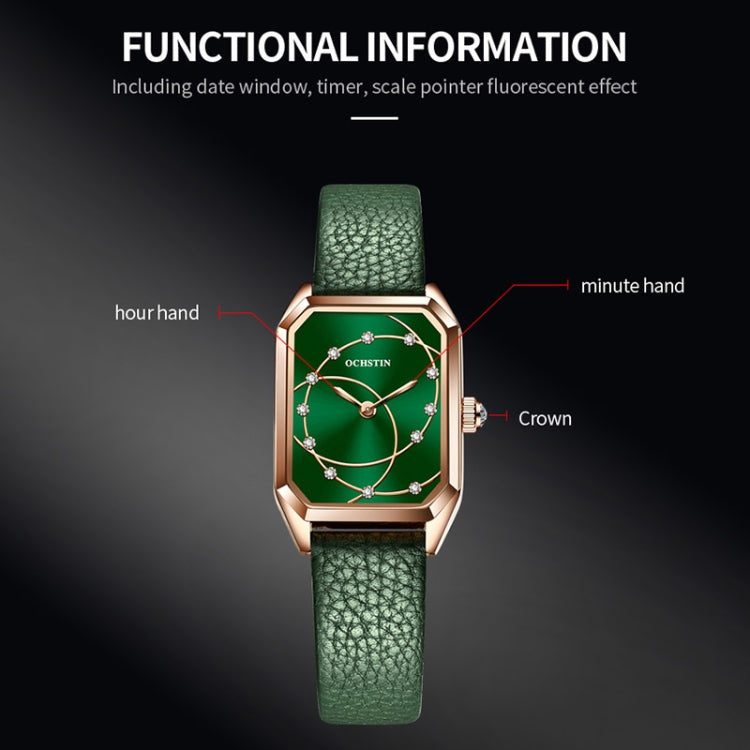 Parangon Series Fashion Casual Leather Strap Quartz Watch, OCHSTIN 7008C
