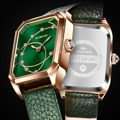 Parangon Series Fashion Casual Leather Strap Quartz Watch, OCHSTIN 7008C