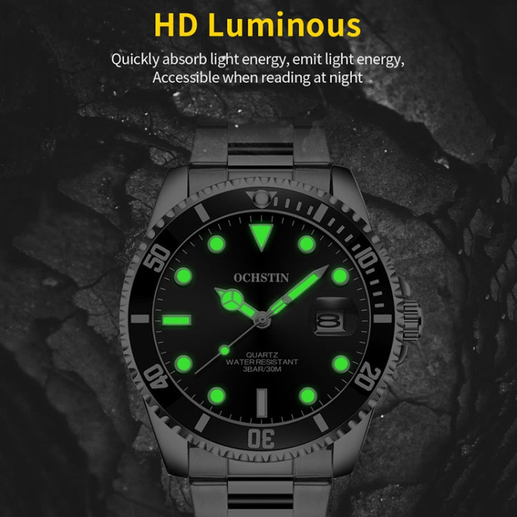 Multifunctional Quartz Waterproof Luminous Steel Strap Men Watch, OCHSTIN 7019A