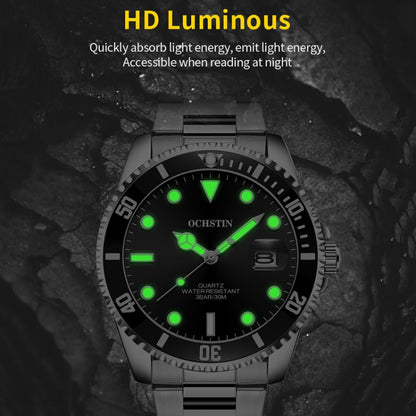 Multifunctional Quartz Waterproof Luminous Steel Strap Men Watch, OCHSTIN 7019A