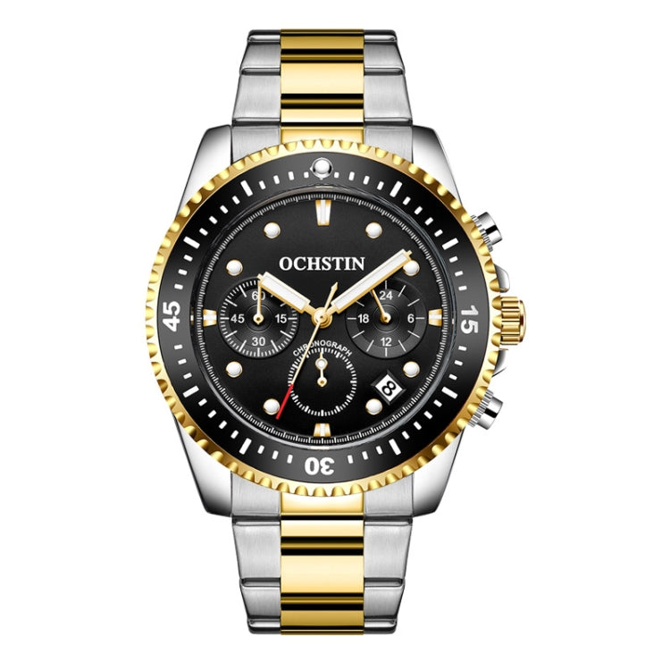 Multifunctional Quartz Waterproof Luminous Steel Strap Men Watch, OCHSTIN 7019C