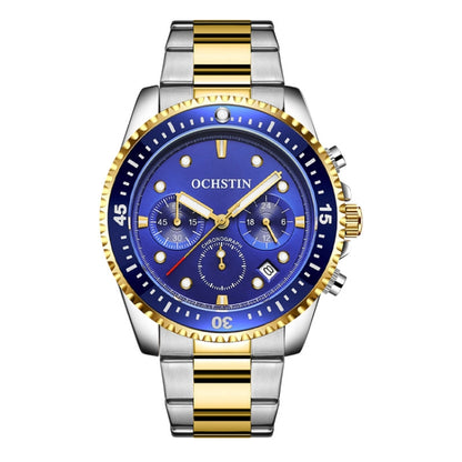 Multifunctional Quartz Waterproof Luminous Steel Strap Men Watch, OCHSTIN 7019C