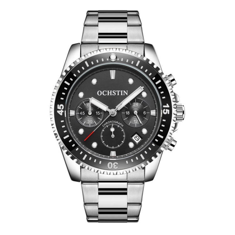 Multifunctional Quartz Waterproof Luminous Steel Strap Men Watch, OCHSTIN 7019C