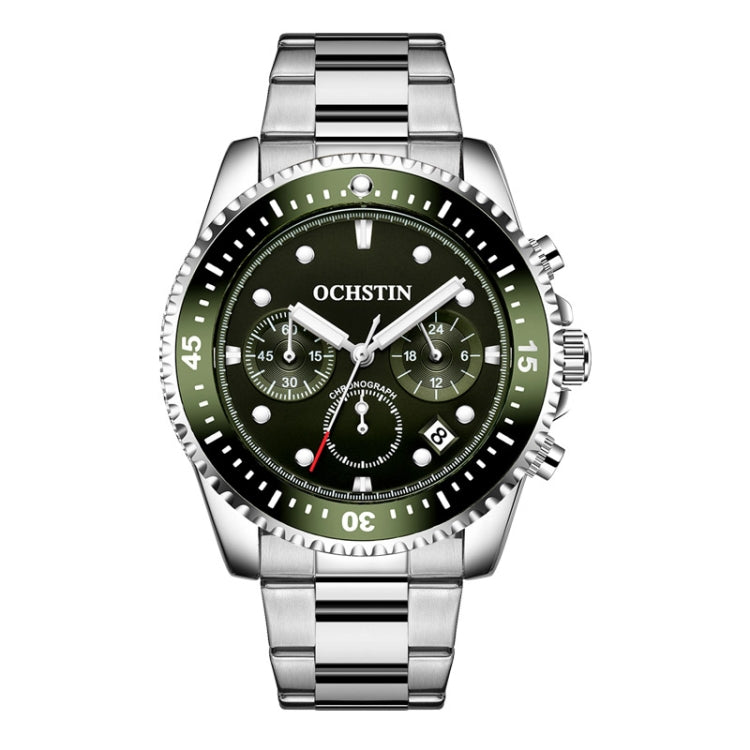 Multifunctional Quartz Waterproof Luminous Steel Strap Men Watch, OCHSTIN 7019C